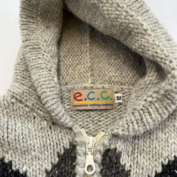 Ecuadorian Clothing Company E.C.C. Kid Toddler Size 2 Sweater Handmade Gray Blue - Picture 2 of 10